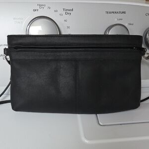 Derek Alexander Black Leather Crossbody Clutch -